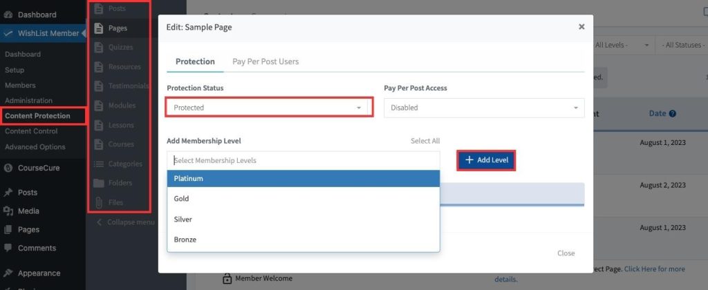 Manage content protection and access