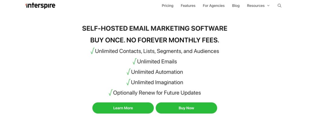 Interspire homepage