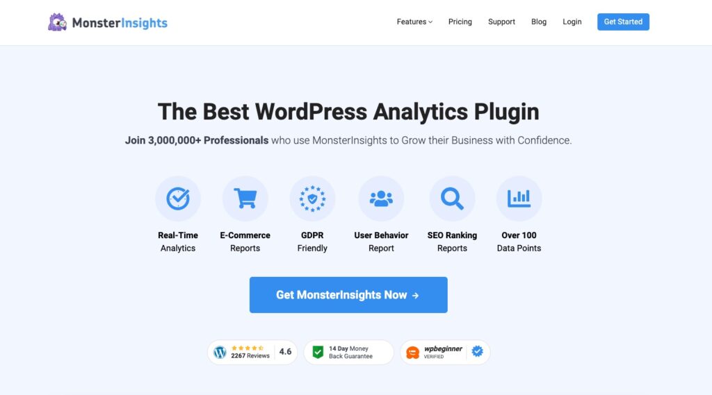 MonsterInsights plugin homepage