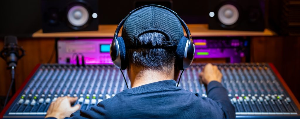 Man producing music