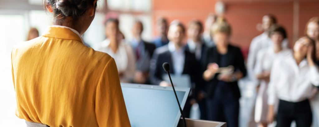 Woman giving a speech