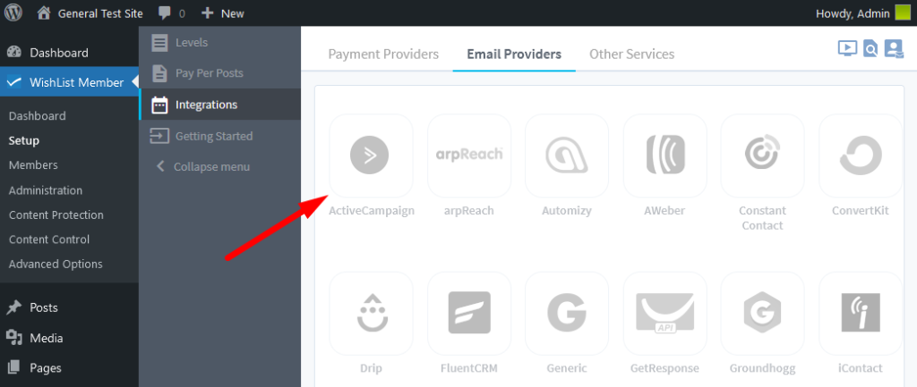 Enabling ActiveCampaign Integration inside WishList Member