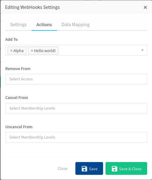 Webhooks Integration with WishList Member