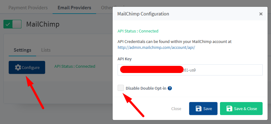 Connecting MailChimp with WishList Member - Disable Double Opt-in
