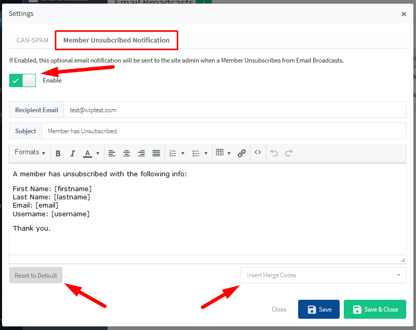 Email Broadcasts - WishList Member