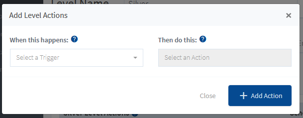 Add Level Actions popup inside WishList Member