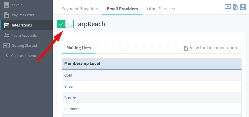 arpReach Integration with WishList Member