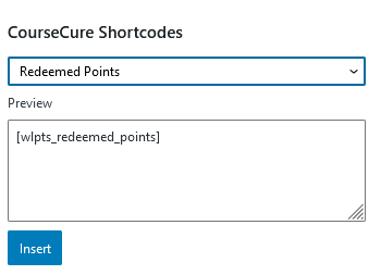A Summary of CourseCure Shortcodes - Redeemed Points