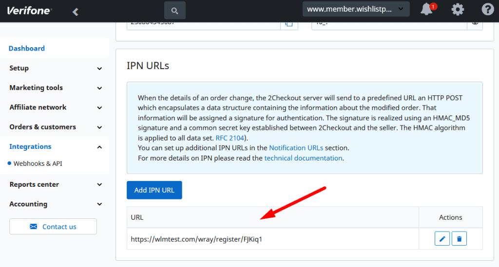 IPN inside 2Checkout
