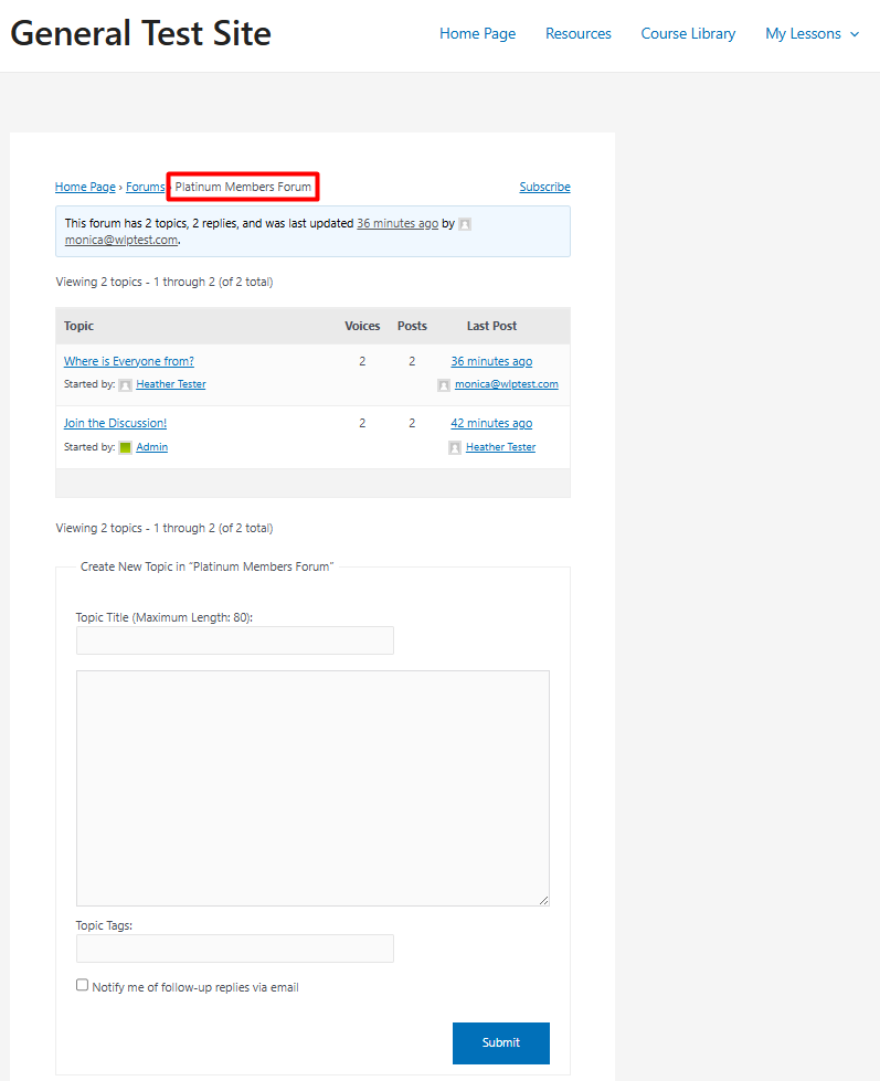 Using a Forum on a WishList Member Site - What A Member Sees