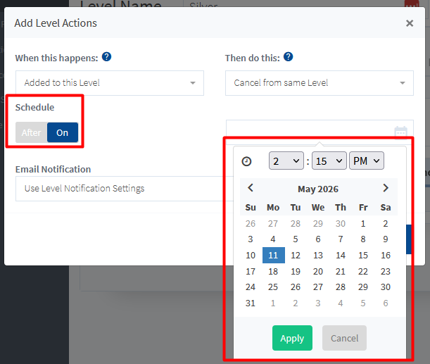 - WordPress Membership Plugin - Membership Sites Setting the Schedule slider to "On"