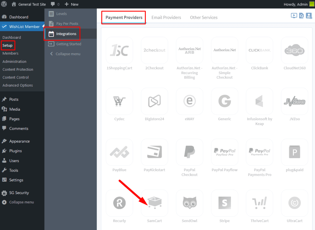 SamCart Integration with WishList Member