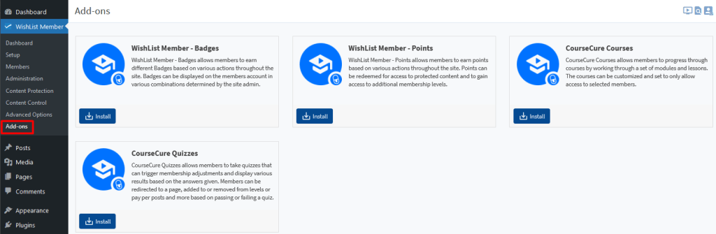 CourseCure Add-on for WishList Member