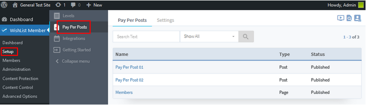 View Pay Per Posts in WishList Member
