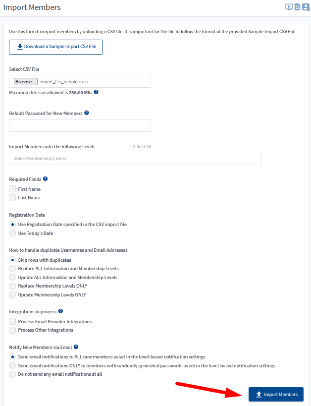 Import Members - WishList Member