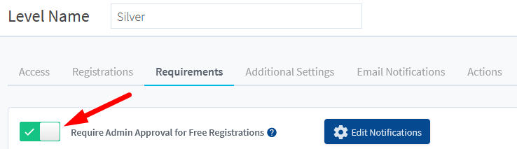 WishList Member Registration Requirements Settings