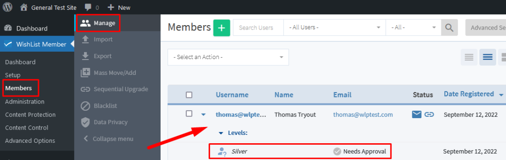 WishList Member Registration Requirements Settings