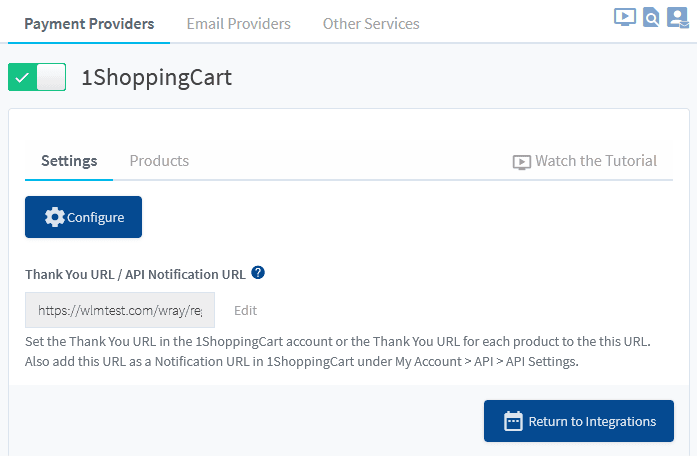 Enabling 1shoppingcart inside WishList Member