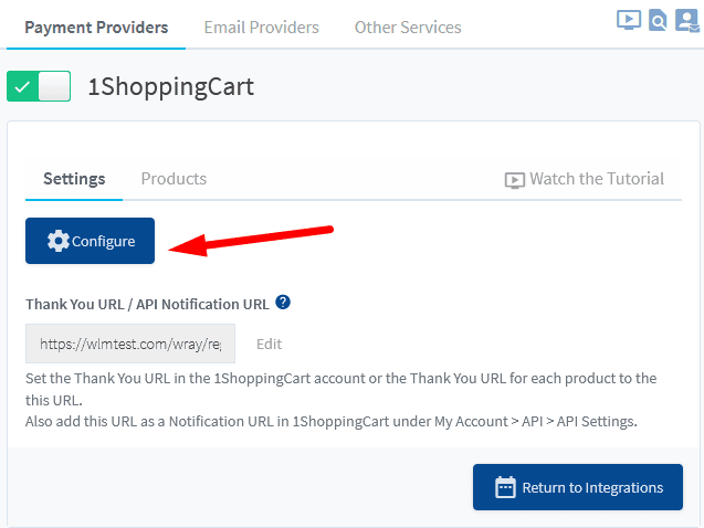 Connecting 1ShoppingCart to WishListMember
