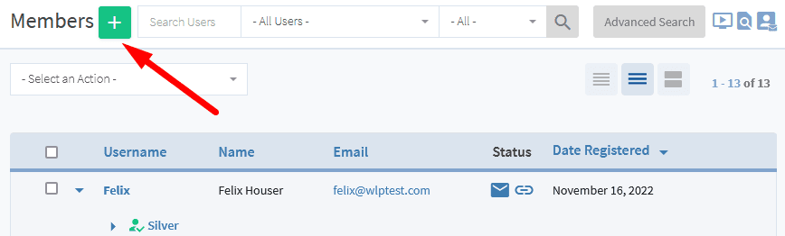 Manage Members - Add a New Member