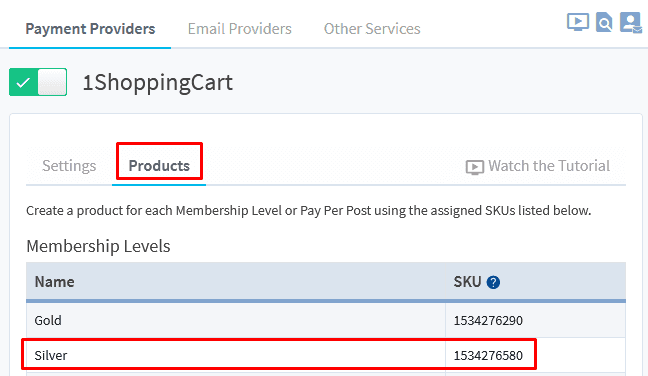 copying membership level SKU from WishList Member