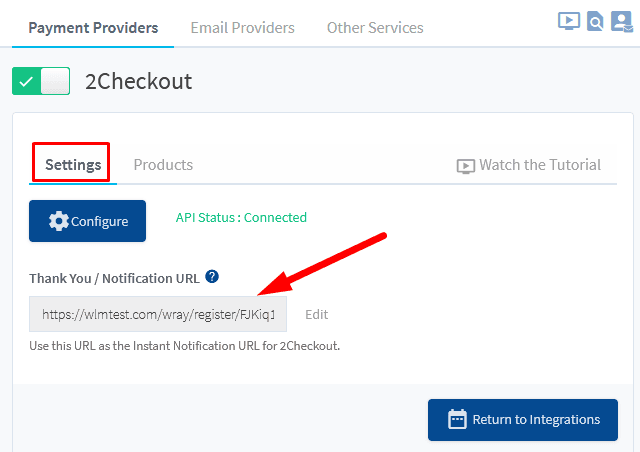 thank you URL inside WishList Member
