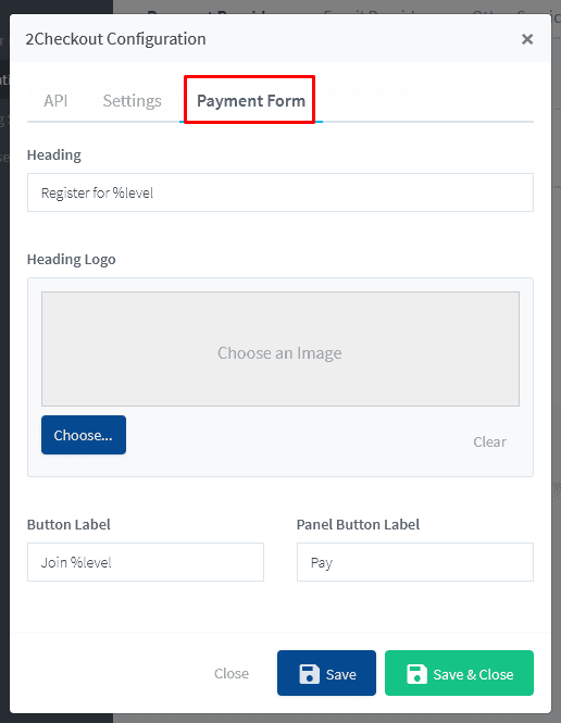 Configuring 2Checkout Payment Form inside WishList Member