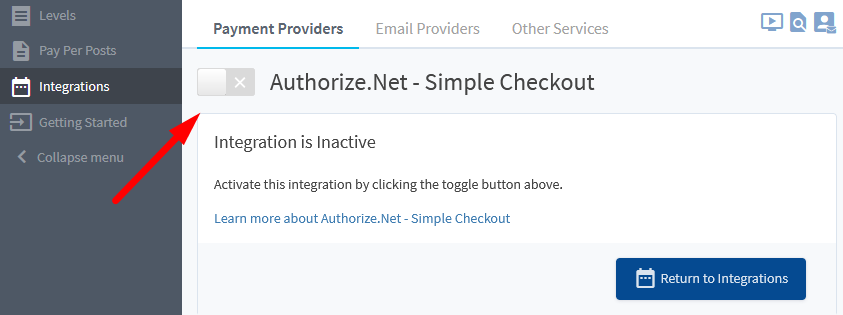 Activating Authorize.net - Simple Checkout inside WishList Member