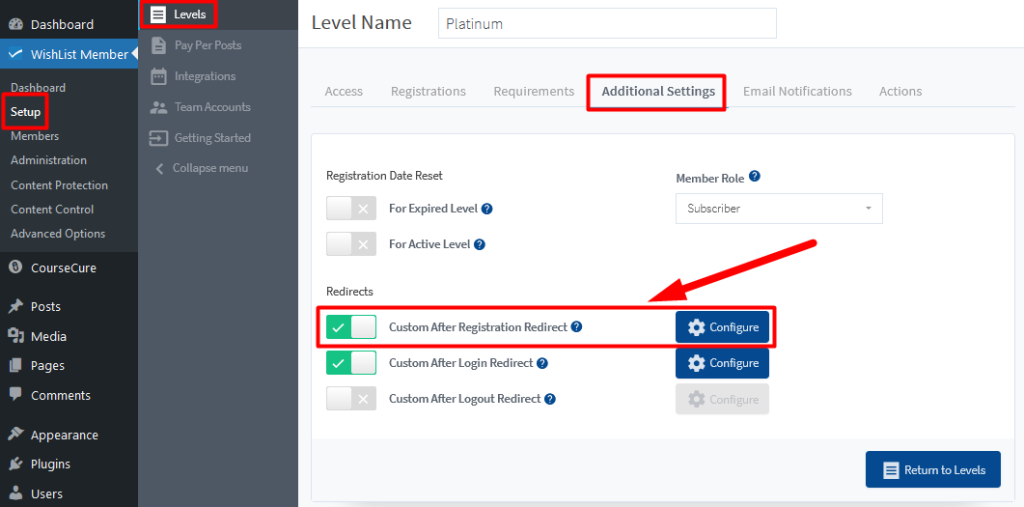 WishList Member Additional Settings