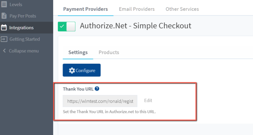 Thank You URL from WishList Member
